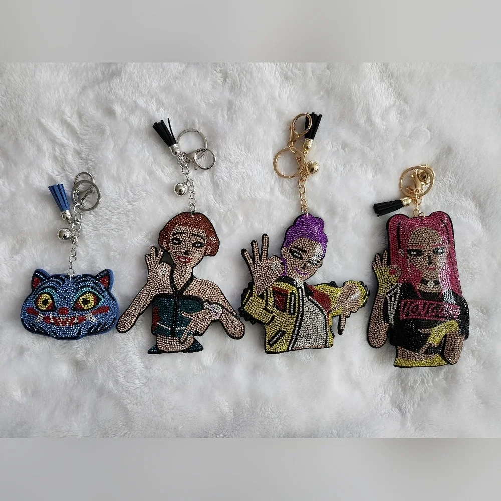 KPop Demon Hunters HUNTR/X Colorful Character Keychains Set Bag Charms